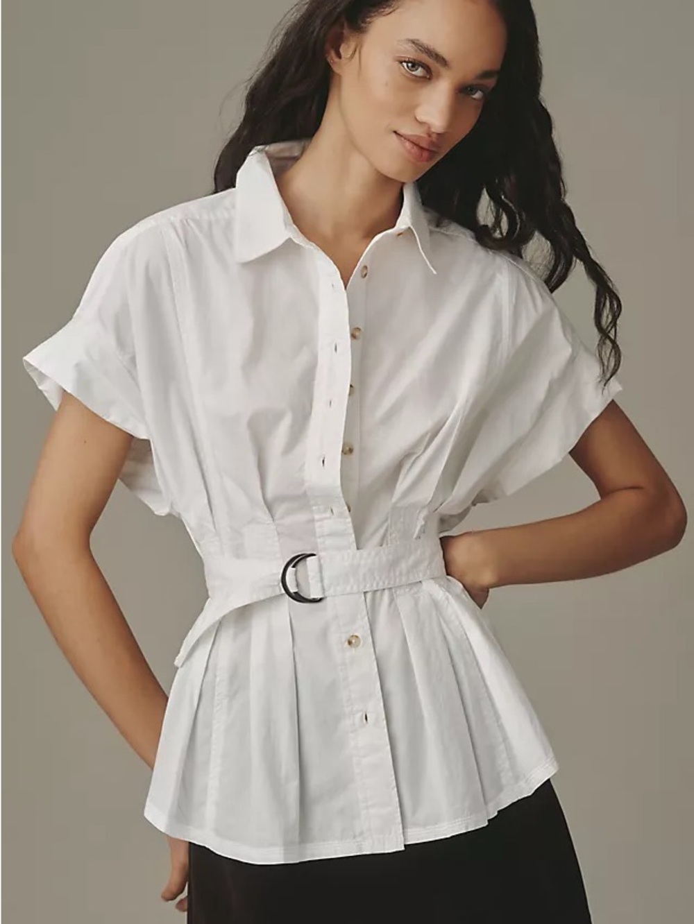 NWT Anthropologie Pilcro belted button down blouse